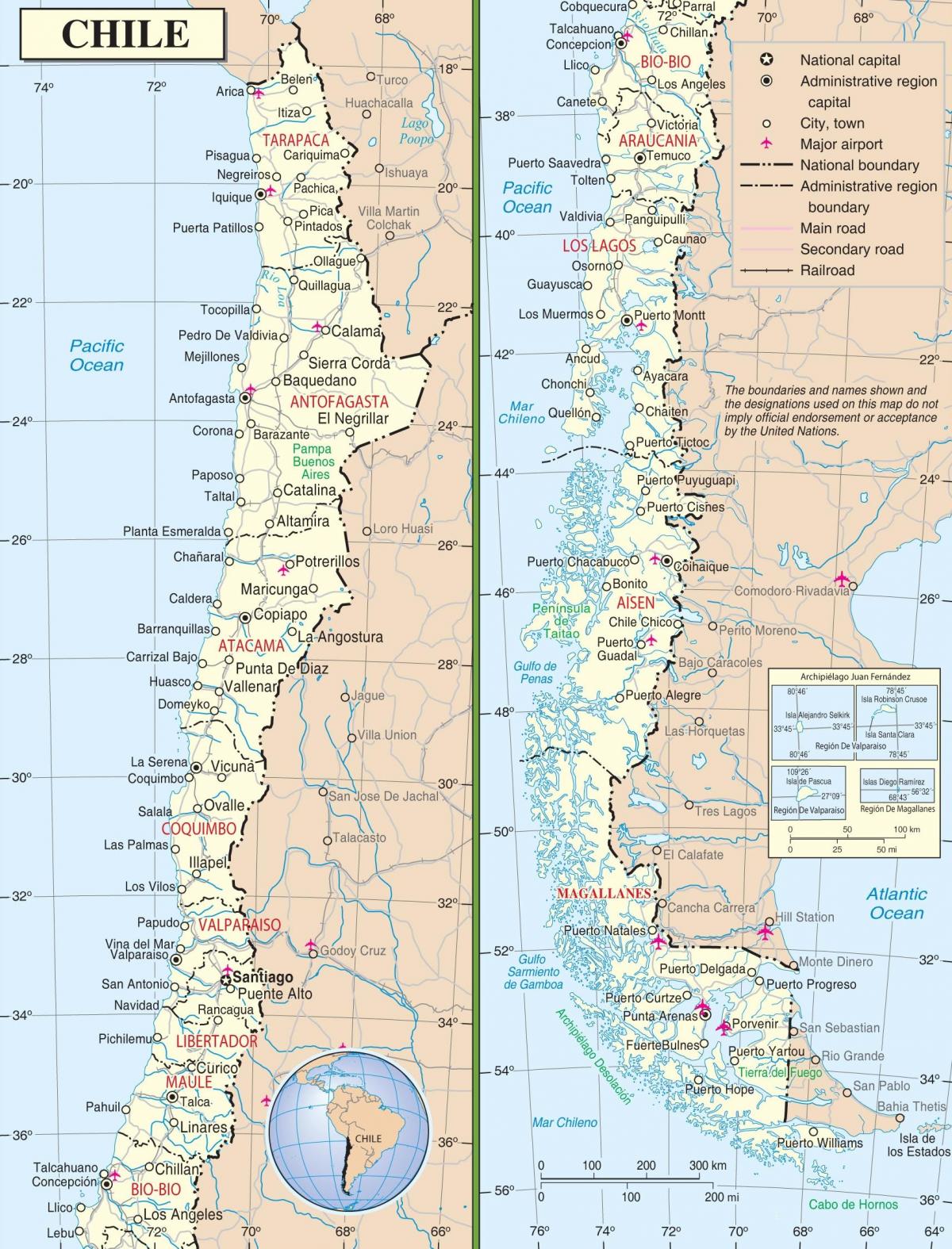 kartes de Chile