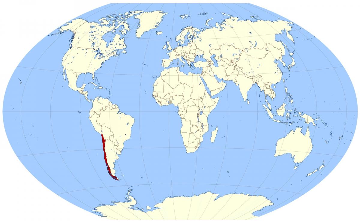 pasaules kartes, kas parāda Čīle
