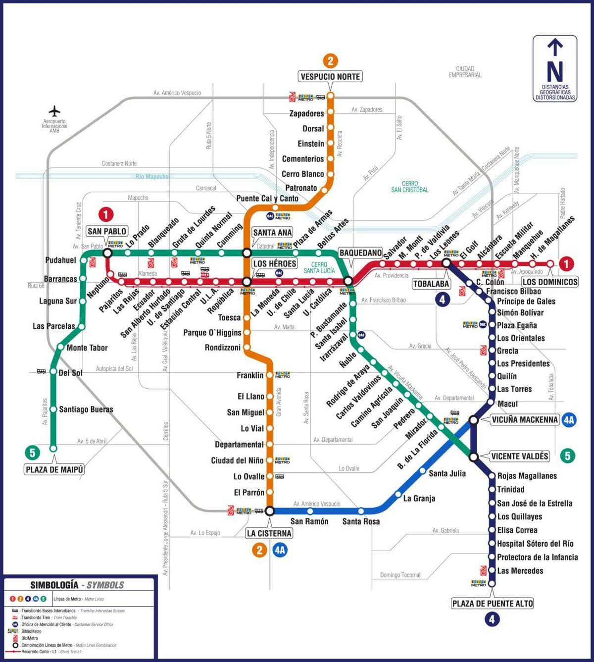 Kartes Čīles metro