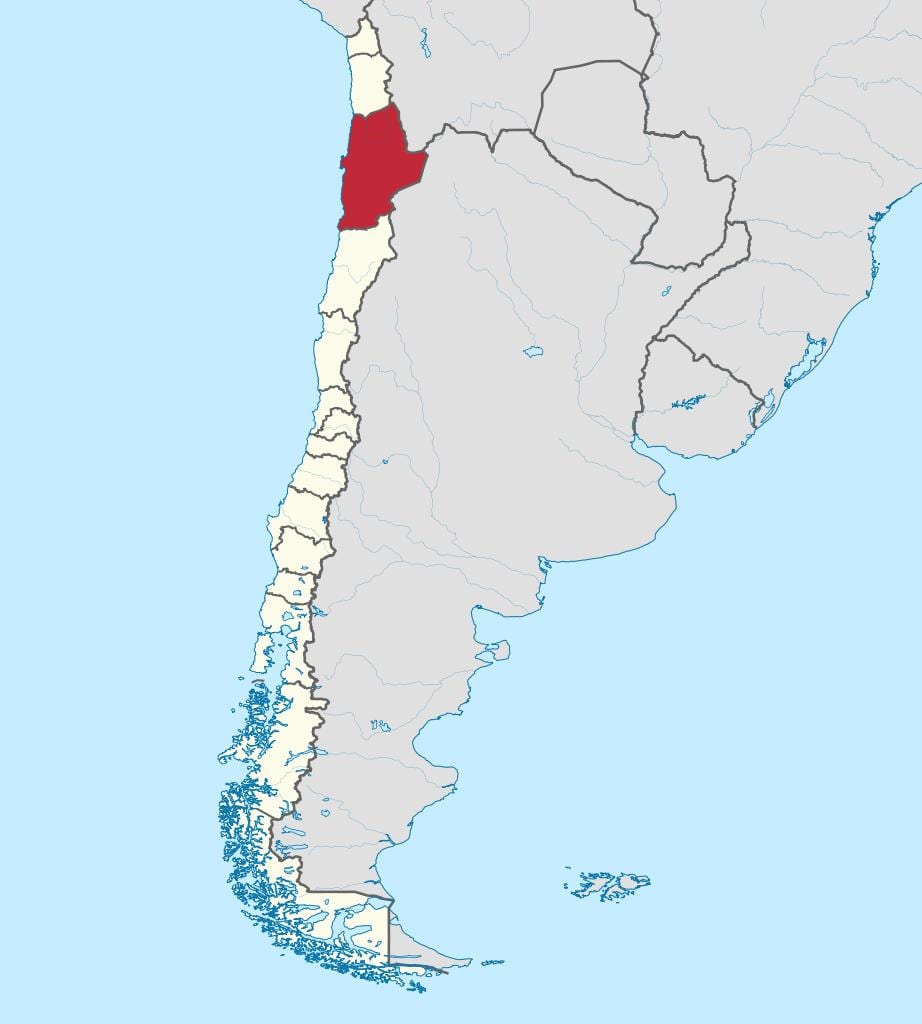 Karte antofagasta, Čīle