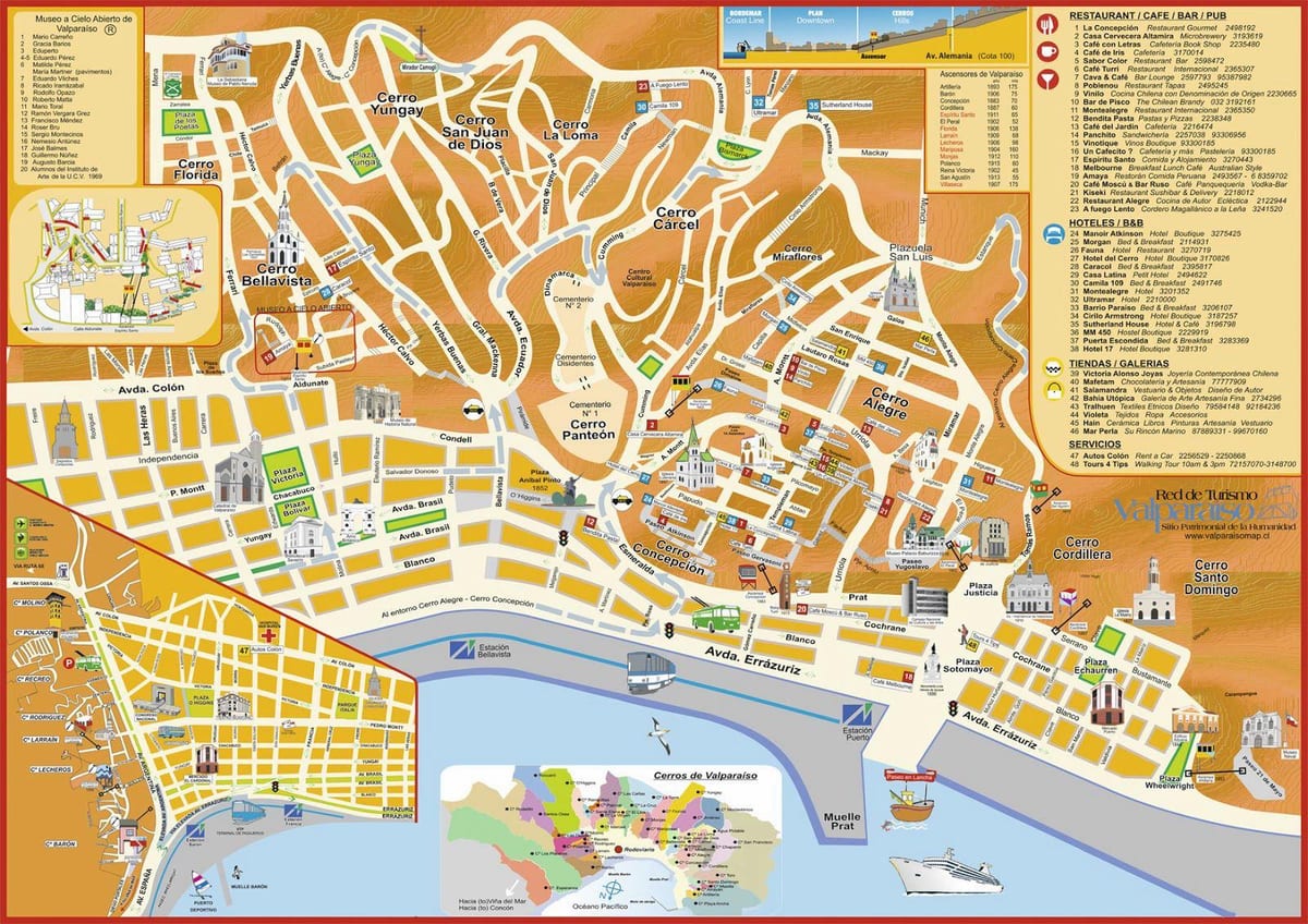 tūrisma karte valparaiso, Čīle