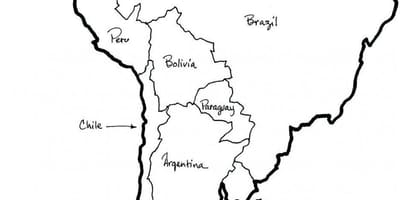Kartes Čīles outlin