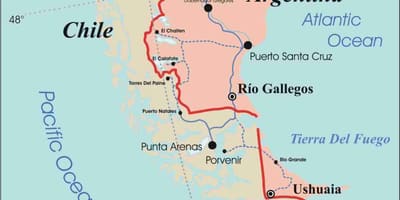 Karte Čīles patagonia