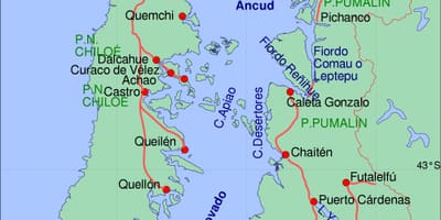 Karte chiloe Čīle